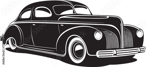 Antique Auto Elegance Sleek Black Icon Design for Timeless Cars 