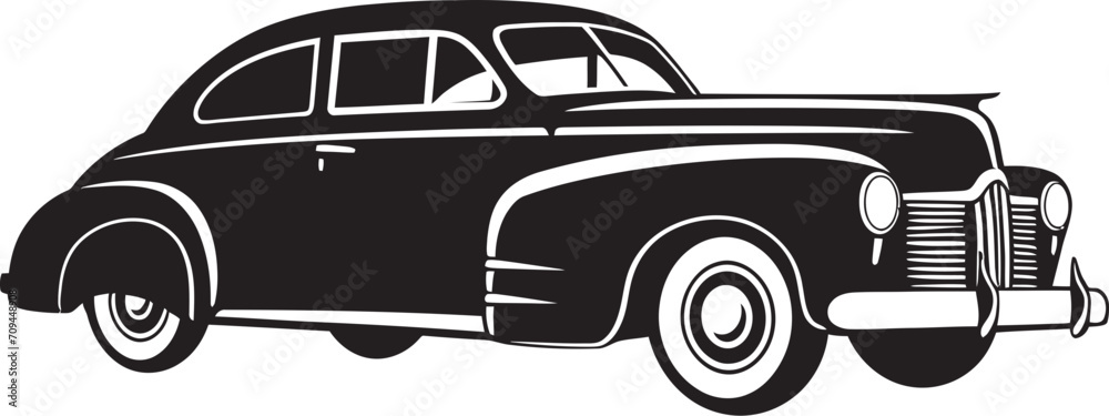 Old World Drive Dynamic Black Logo with Vintage Car Symbol 