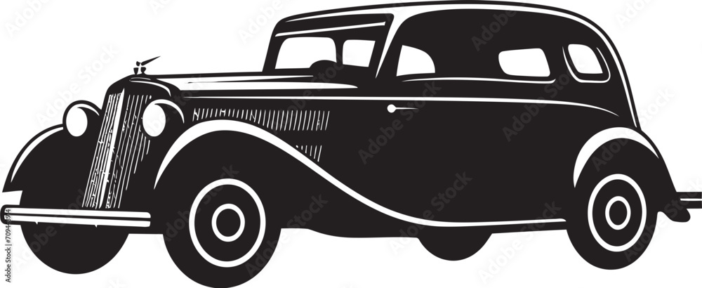 Collectors Edition Vector Black Logo Design for Vintage Cars 