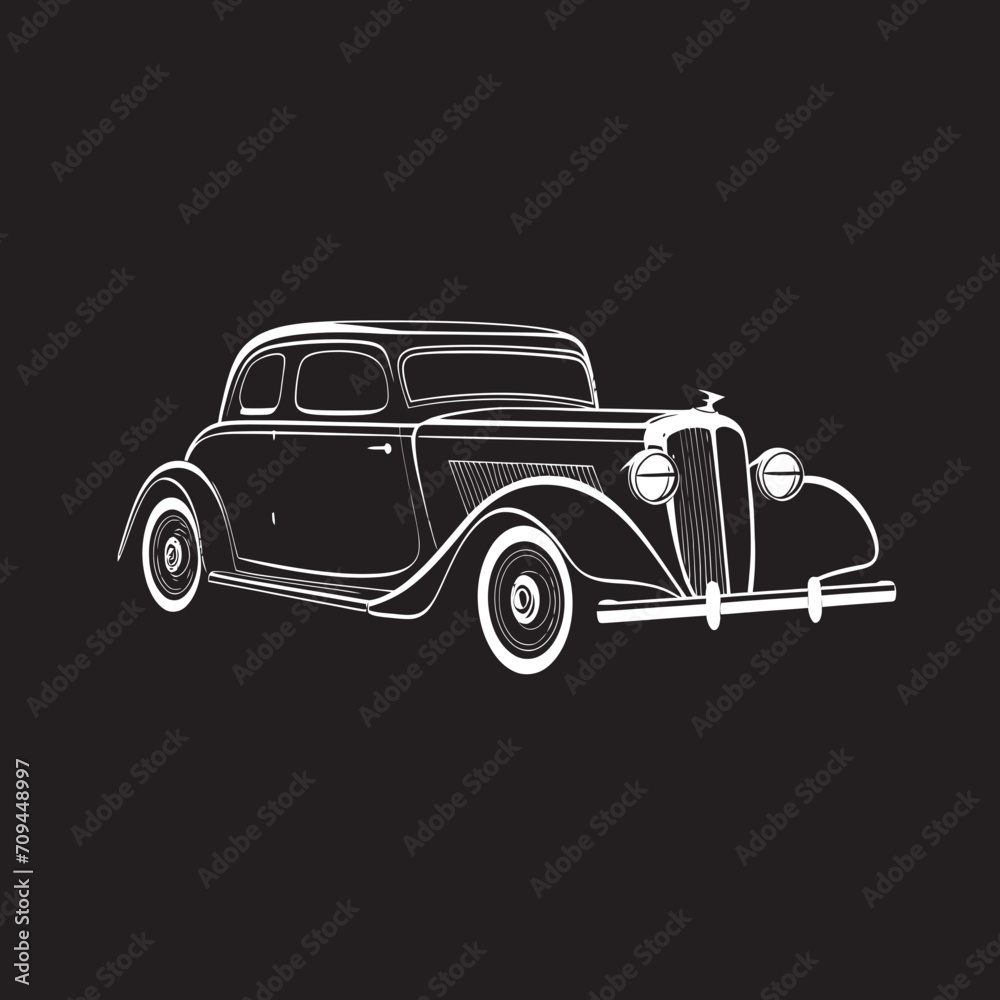 Heritage Wheels Iconic Black Symbol Featuring Vintage Car Design 