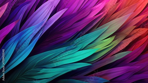 vivid featherlike patterns in a spectrum of teal and violet. perfect for fashion design, exquisite wallpapers, and creative graphic backgrounds