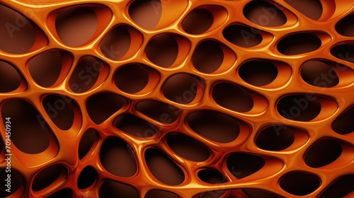 futuristic honeycomb matrix in lush tangerine. ideal for high-tech wallpaper, innovative marketing material, and abstract art prints