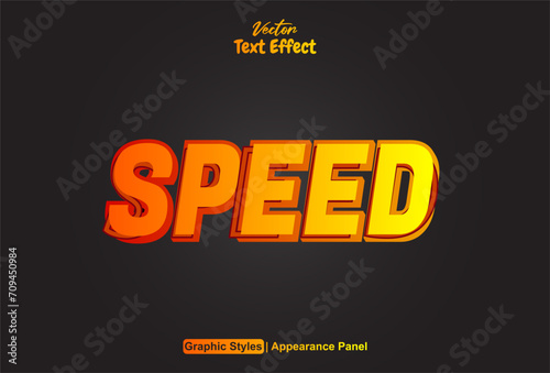 speed text effect with orange color graphic style editable.