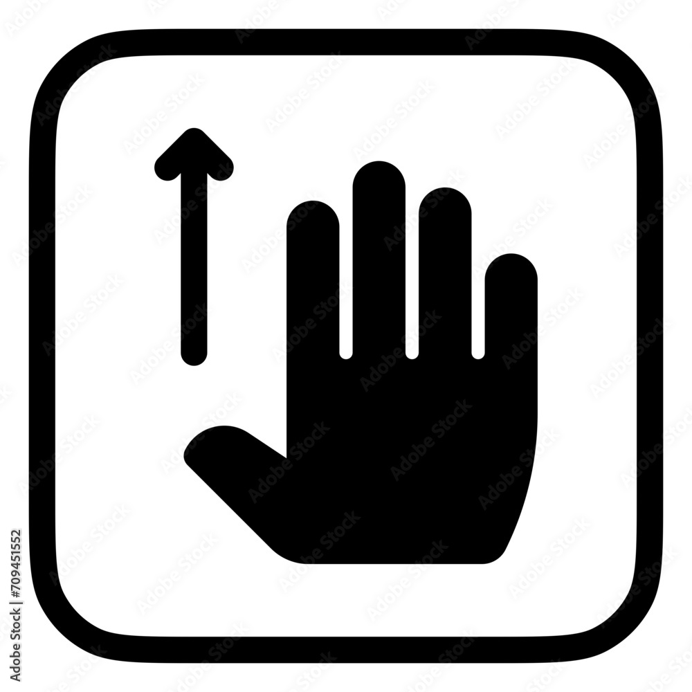 Fototapeta premium Editable four fingers swipe up vector icon. Part of a big icon set family. Perfect for web and app interfaces, presentations, infographics, etc