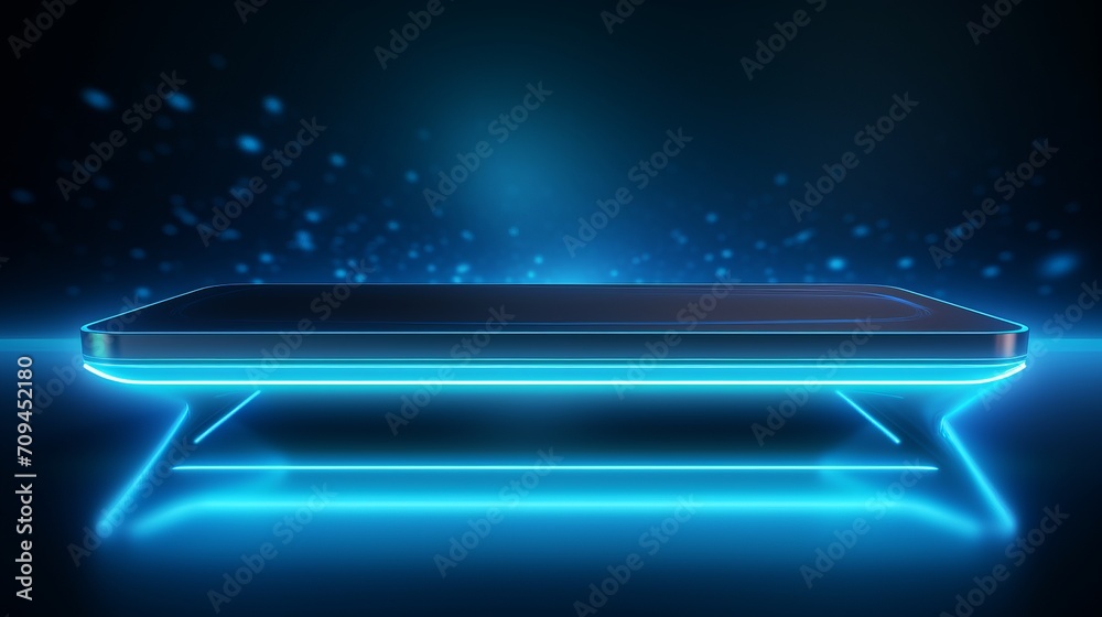 Futuristic etched circuit texture on abstract empty floating shelf - innovative design concept Futuristic etched circuit texture on abstract empty floating shelf - innovative design concept