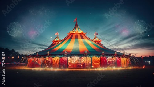 a circus tent joyful in carnival day. brazilian carnival. 4k video of a circus tent