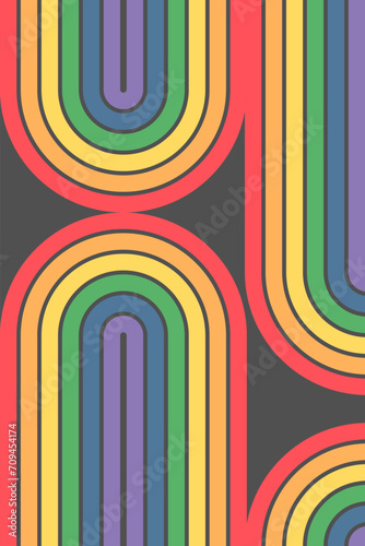 LGBT pride month template c rainbow stripes. Love, freedom, support, peace.Abstract geometric background.