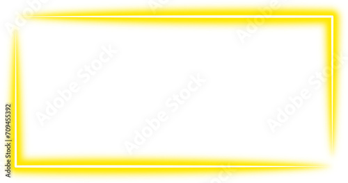 Yellow Neon Rectangle Frame