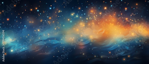 Vibrant cosmic abstract: luminous stars illuminate a captivating background 