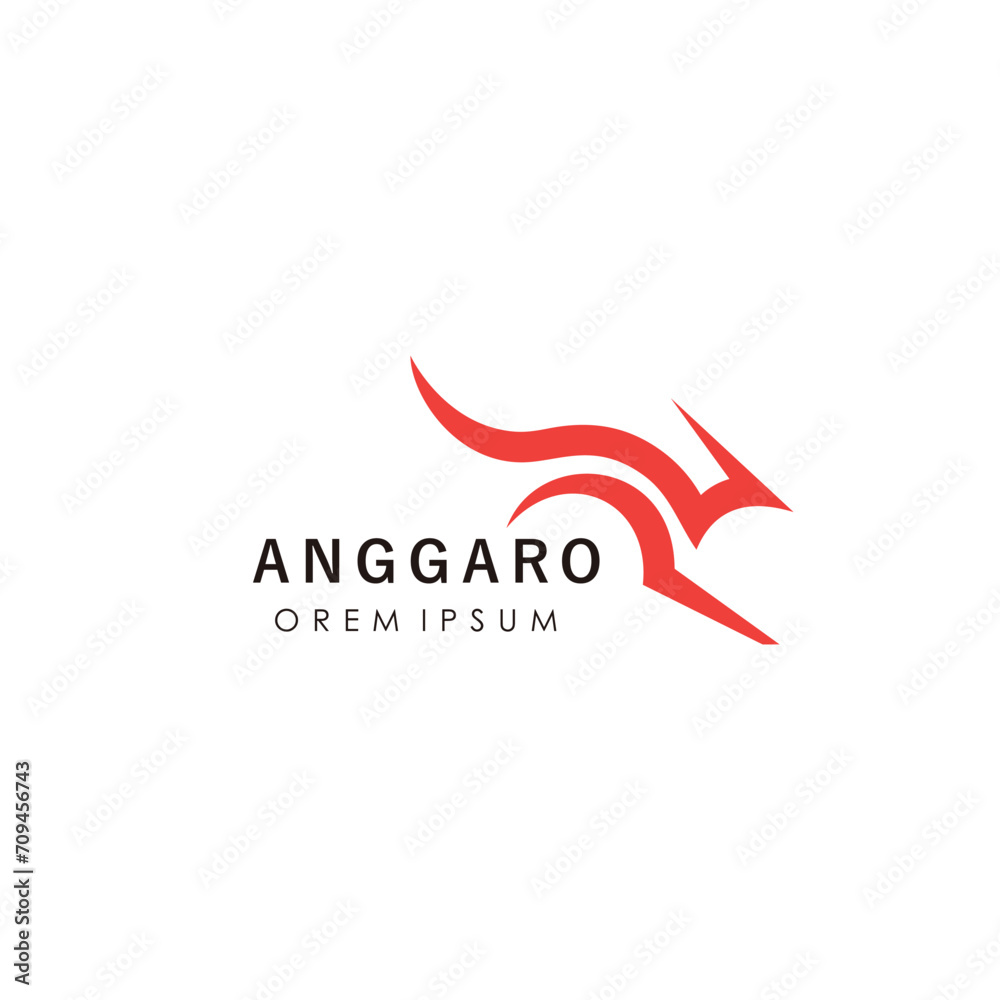Obraz premium Kangaroo Logo Line Design