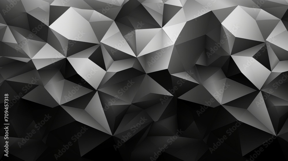 Dynamic monochrome chain texture: abstract geometric polygon mosaic in gray and black - corporate business background