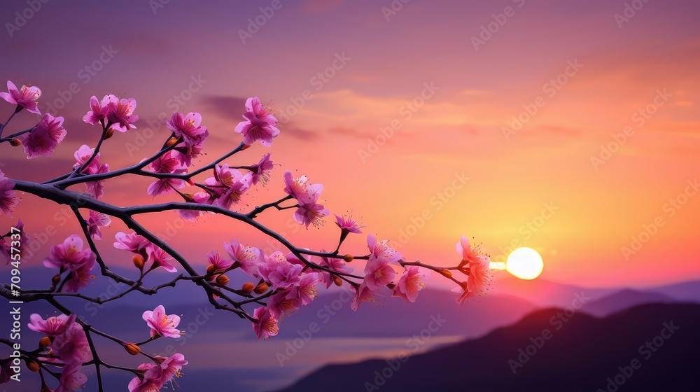 cherry sakura spring background illustration blossoms flowers, pink petals, beauty nature cherry sakura spring background