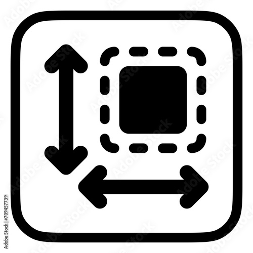 Editable size, area measurement vector icon. Part of a big icon set family. Perfect for web and app interfaces, presentations, infographics, etc