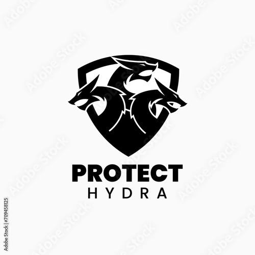 Vector Logo Illustration Hydra Silhouette Style