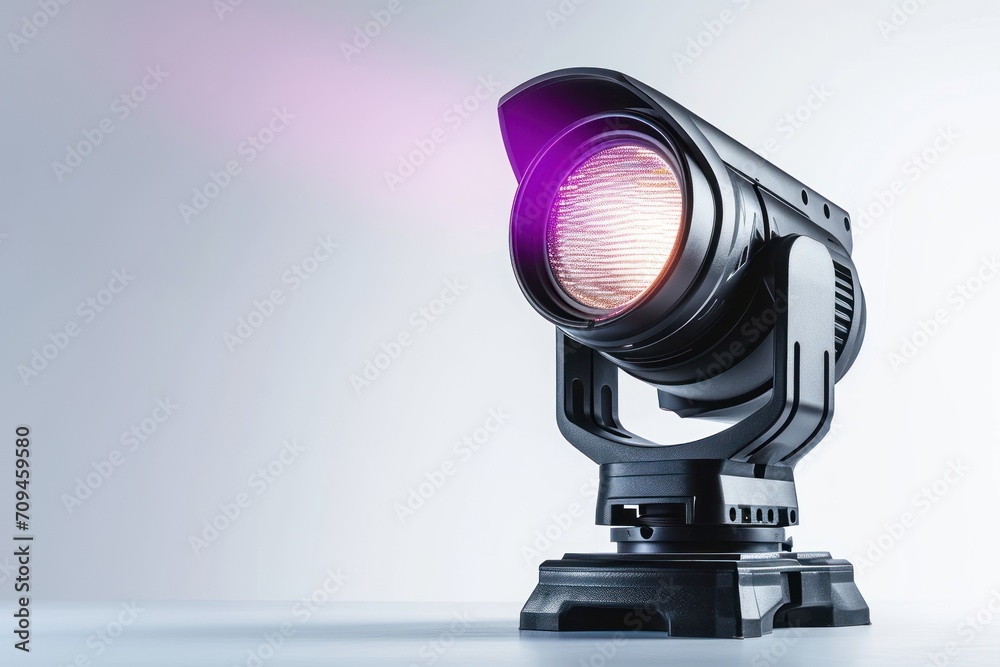 LED stage moving head light, isolated from white background 