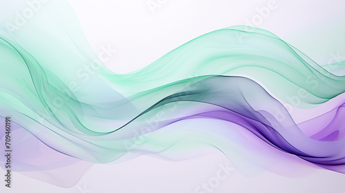 lilac and mint green flowing artwork on white background