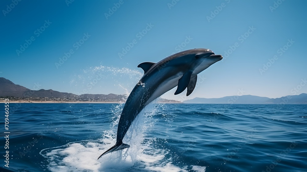 Obraz premium ジャンプするイルカ