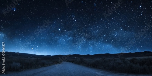 night sky filled with stars over a quiet, remote landscape, capturing the vastness of the universe. © DailyStock