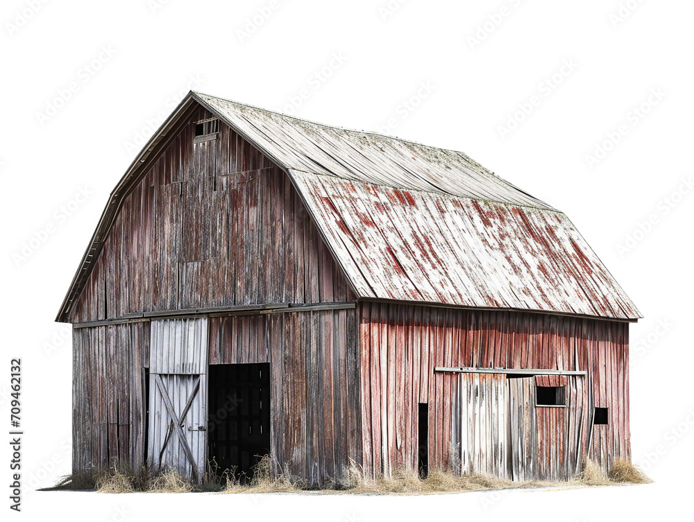 Barn, transparent background, isolated image, generative AI Barn, transparent background, isolated image, generative AI