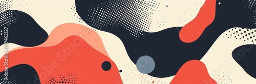 Modern abstract design with red and black shapes, perfect for contemporary graphic work and web design.