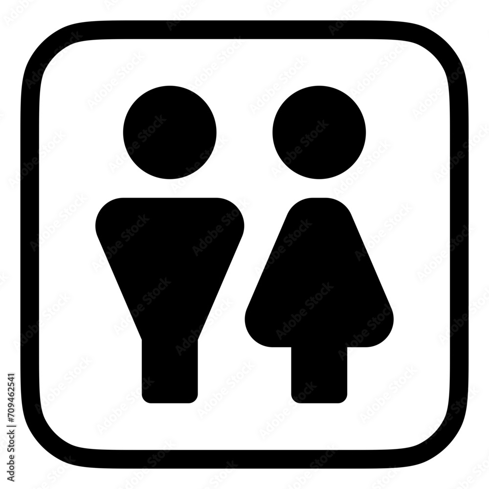 Editable couple, unisex restroom vector icon. Part of a big icon set family. Perfect for web and app interfaces, presentations, infographics, etc Editable couple, unisex restroom vector icon. Part of a big icon set family. Perfect for web and app interfaces, presentations, infographics, etc