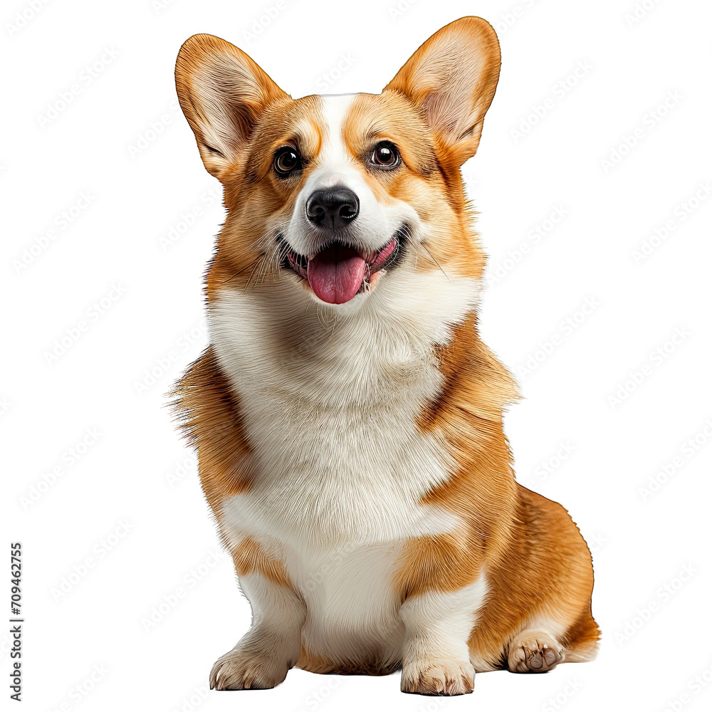 Corgi isolated white background