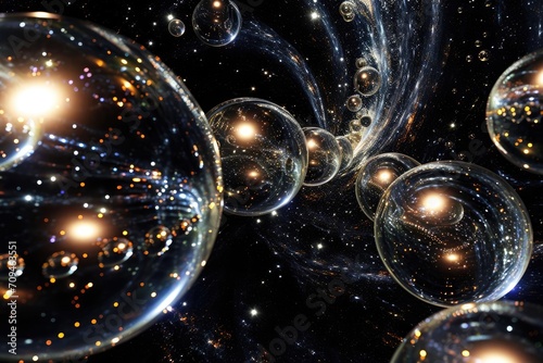 3d rendering of a multiverse concept with parallel universes