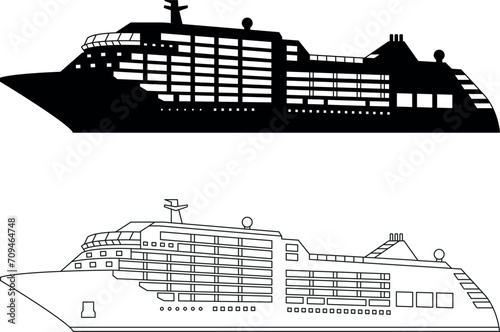 Cruise Ship SVG, Cruise Ship Silhouette