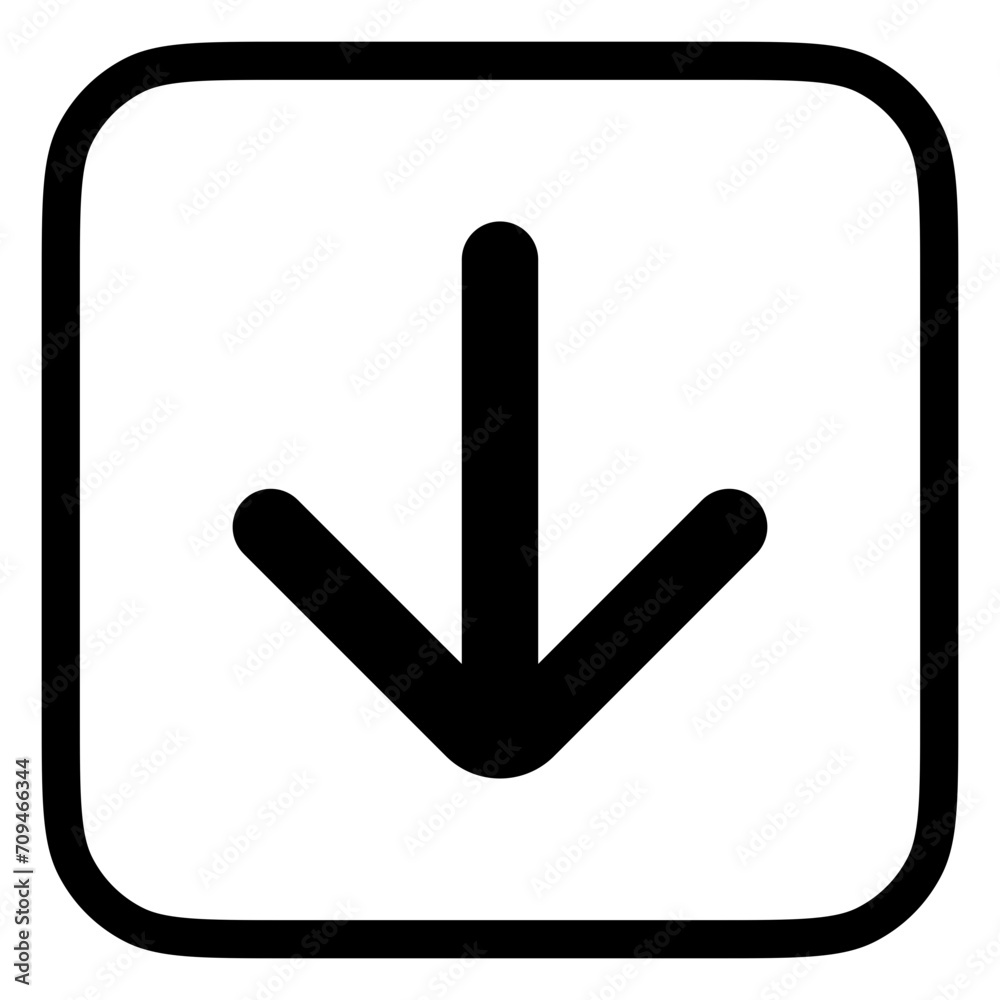 Vector single arrow chevron down icon. Black, white background. Perfect for app and web interfaces, infographics, presentations, marketing, etc. Vector single arrow chevron down icon. Black, white background. Perfect for app and web interfaces, infographics, presentations, marketing, etc.