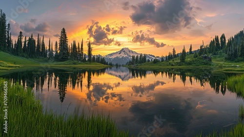 Tipsoo lake sunset photo