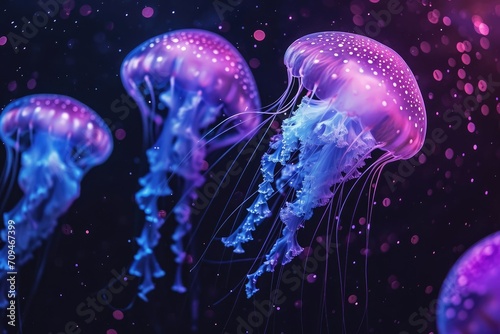 Cosmic jellyfish-like entities floating in deep space