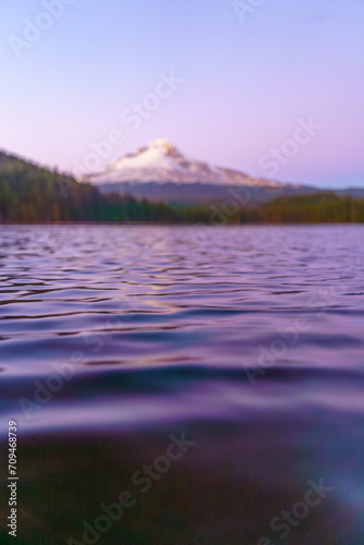 Trillium Lake in focus and Mount Hood in Background, Oregon