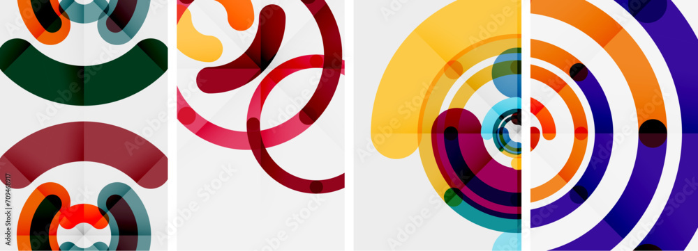 Set of line design circle posters. Vector illustration For Wallpaper, Banner, Background, Card, Book Illustration, landing page Set of line design circle posters. Vector illustration For Wallpaper, Banner, Background, Card, Book Illustration, landing page
