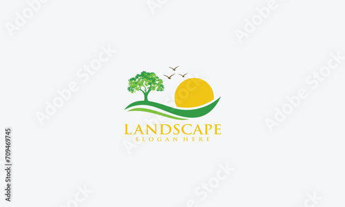 agriculture and natural farm logo design vector template photo