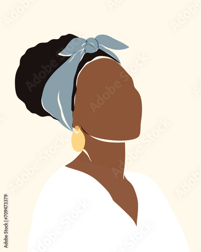 classic illustration of fashion woman wearing a headband