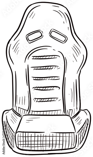 sport car seat handdrawn illustration