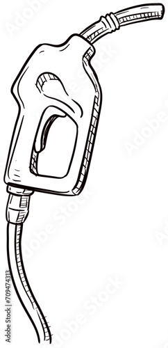 fuel nozzle handdrawn illustration