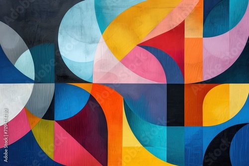 Abstract bold colors with dynamic shapes. Great as wallpaper pattern.