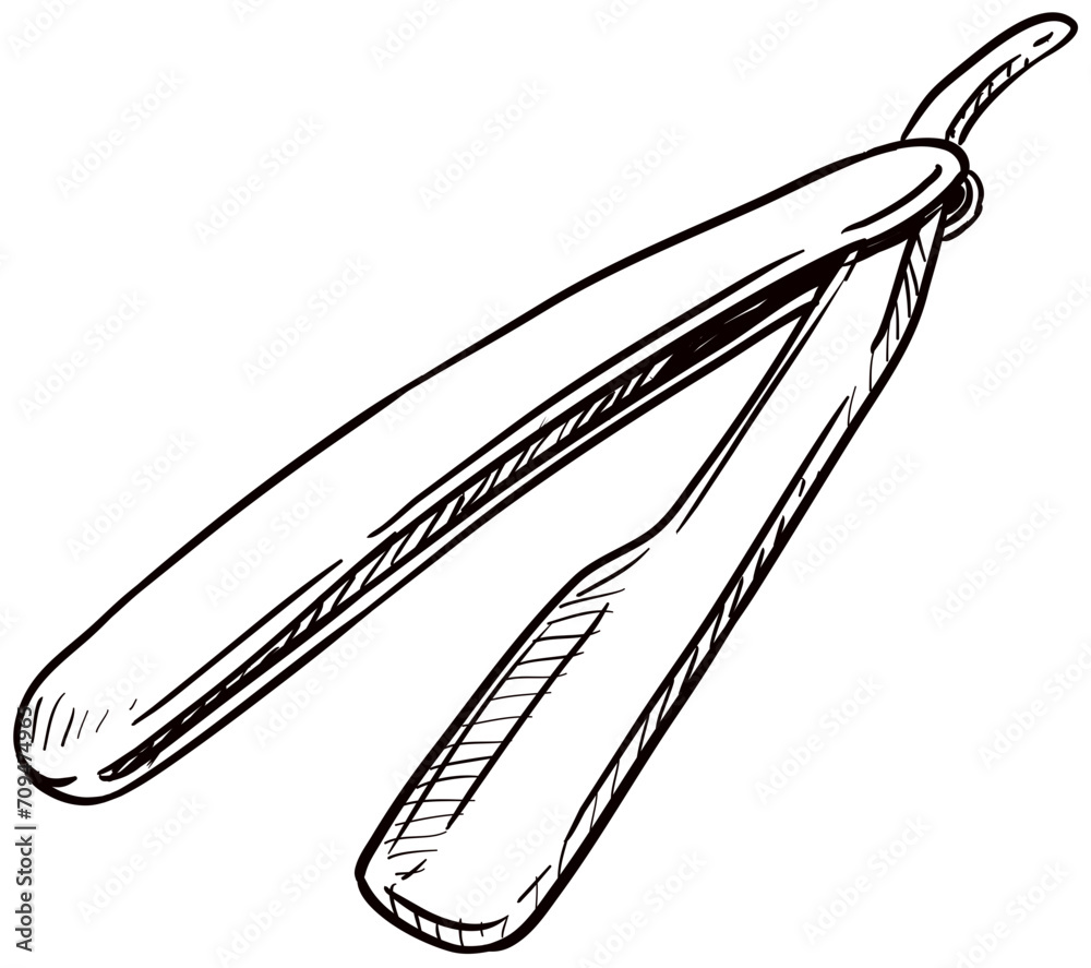 barber razor handdrawn illustration barber razor handdrawn illustration