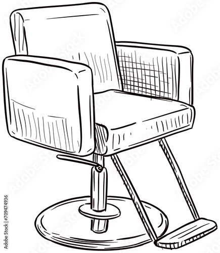 barber chair handdrawn illustration