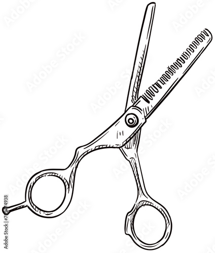 barber scissors handdrawn illustration