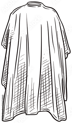 hairdresser cape handdrawn illustration