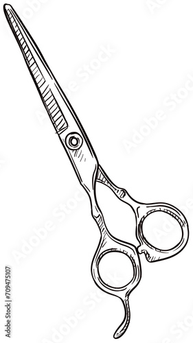 barber scissors handdrawn illustration