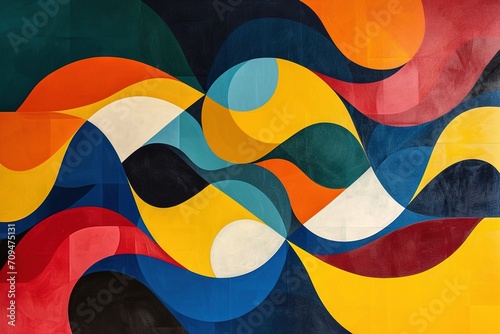 Abstract bold colors with dynamic shapes. Great as wallpaper pattern.