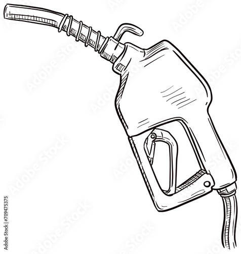 fuel nozzle handdrawn illustration
