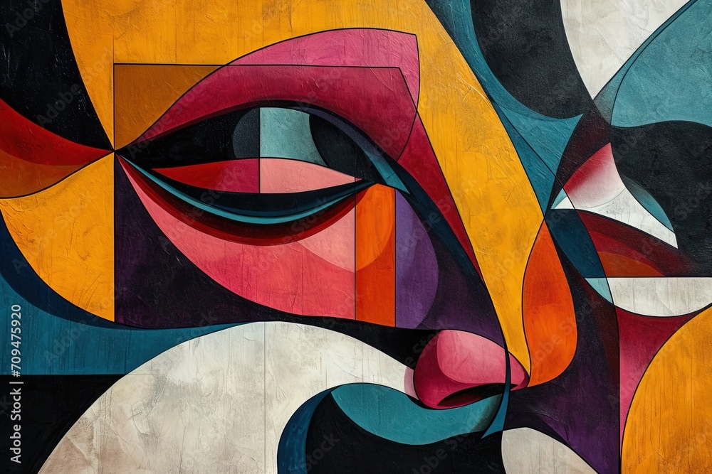Fototapeta premium Abstract bold colors with dynamic shapes. Great as wallpaper pattern.