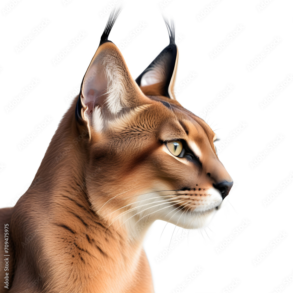 caracal cat isolated transparent background. ai generative