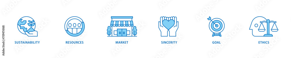 CSR icon set flow process which consists of business and organization ...