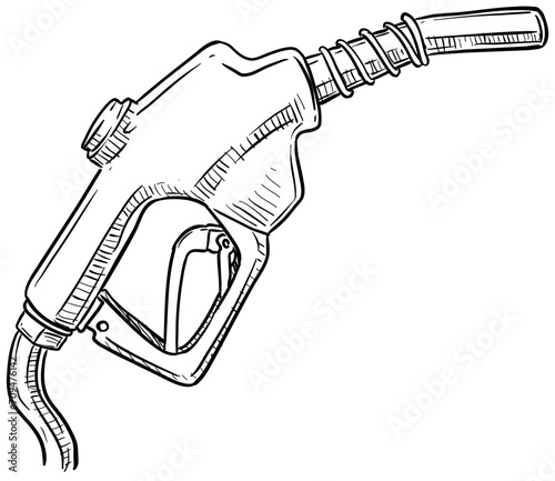 fuel nozzle handdrawn illustration