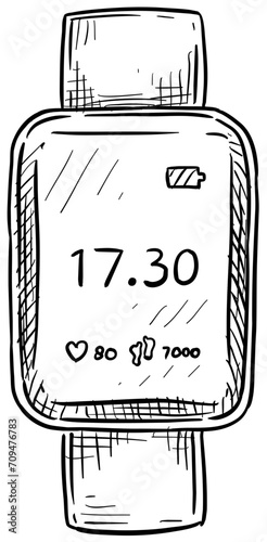 smartwatch handdrawn illustration